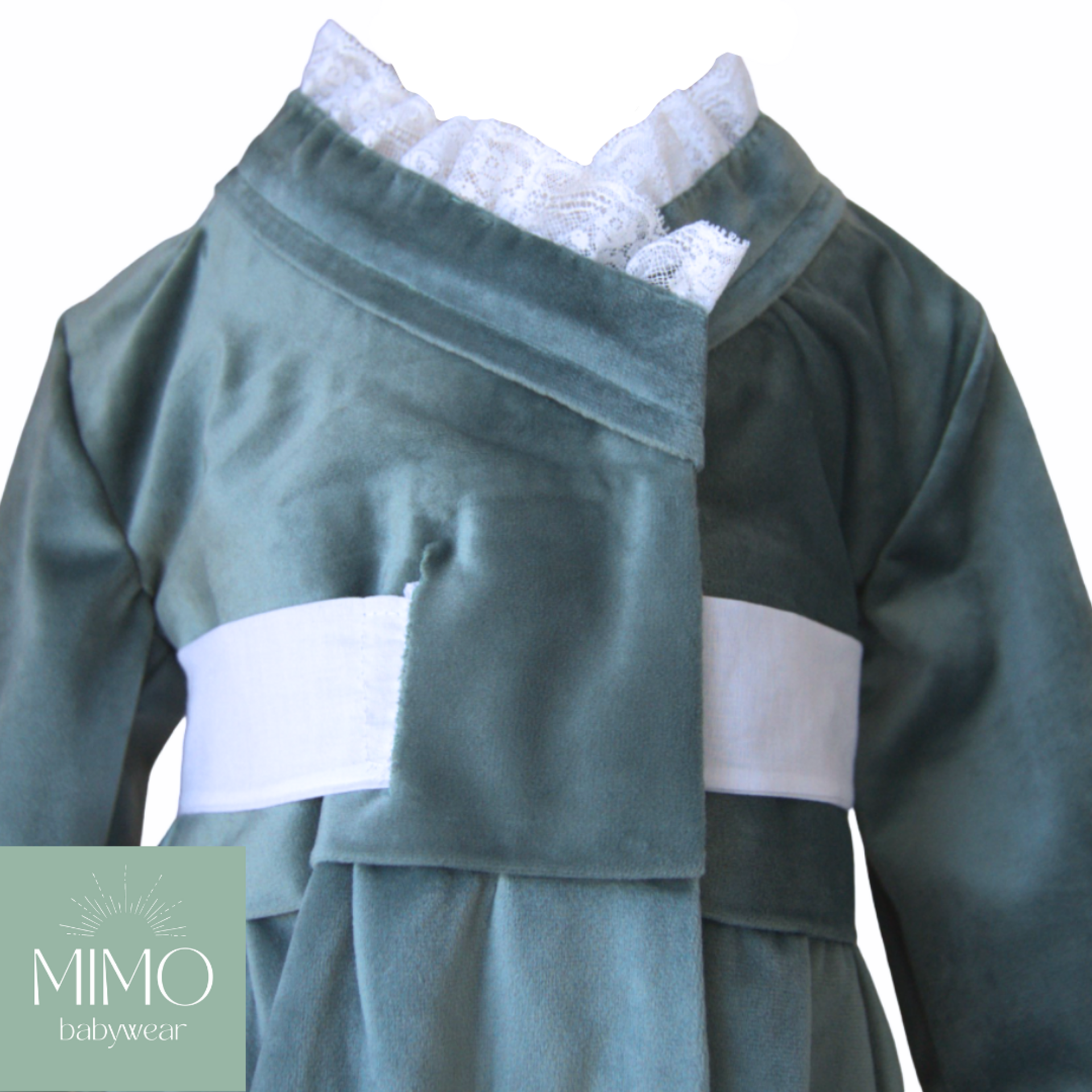 Vestido cruzado de terciopelo. - 5
