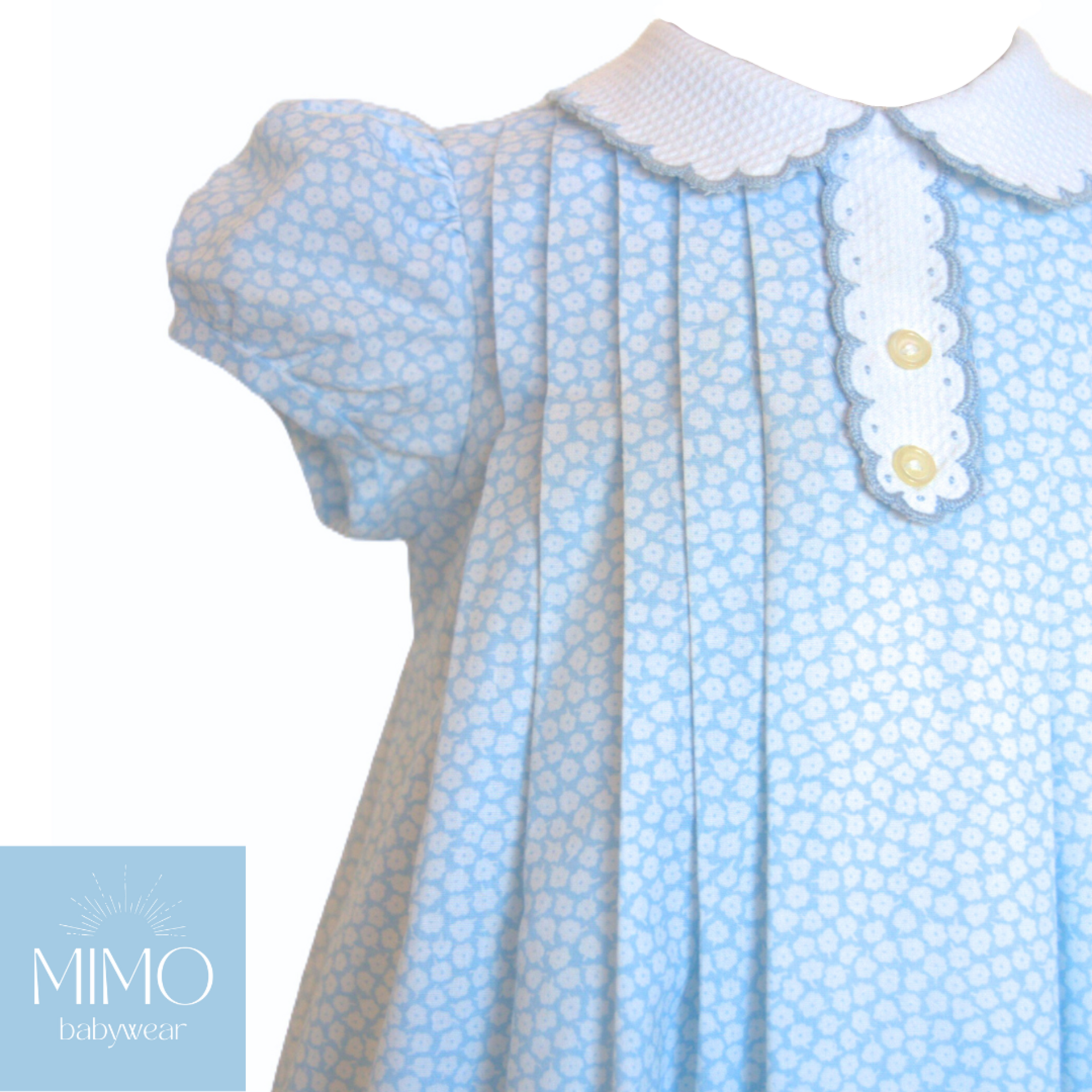 Vestido floral (azul y blanco). - 2
