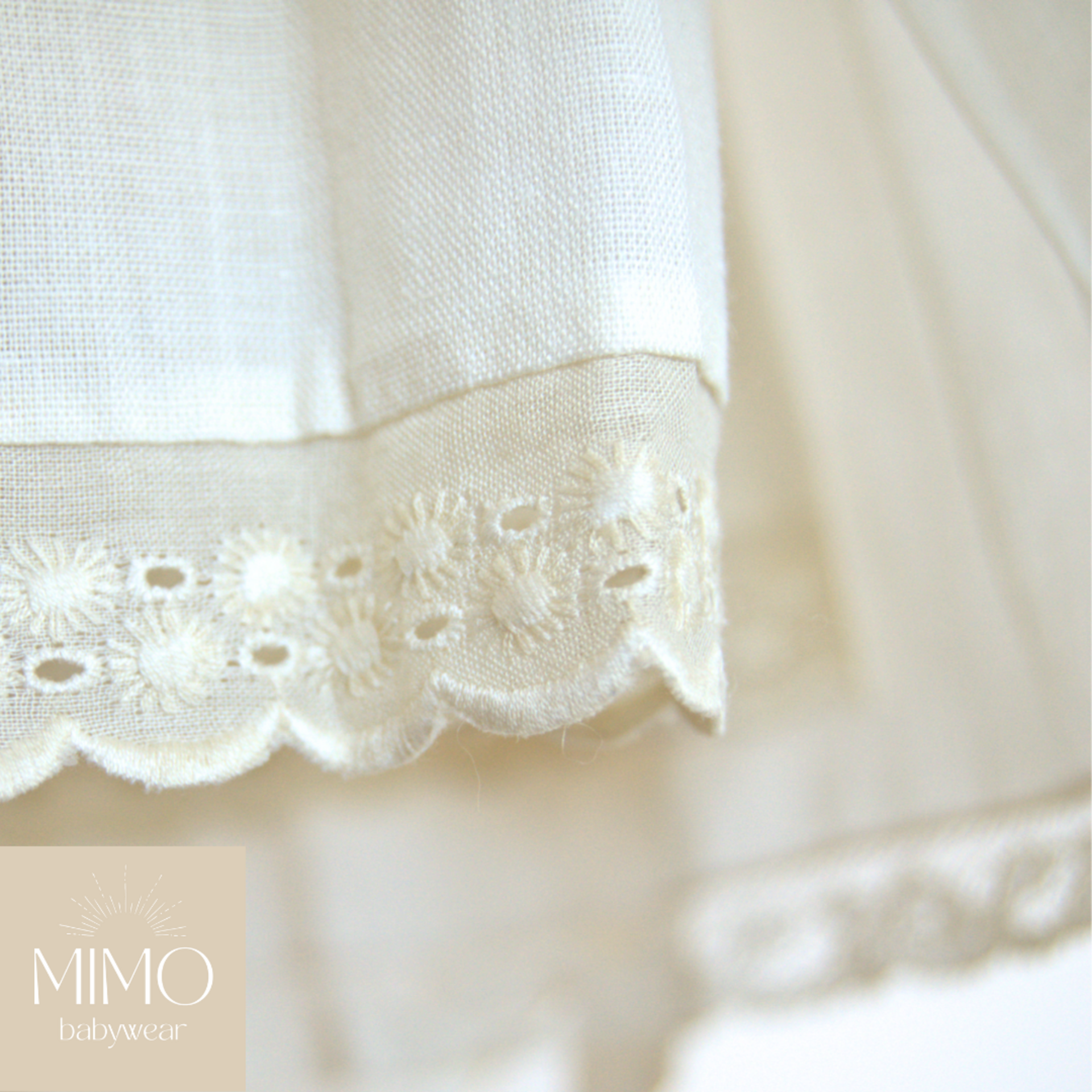 Faldón de Bautizo (Voile blanco crudo). - 7