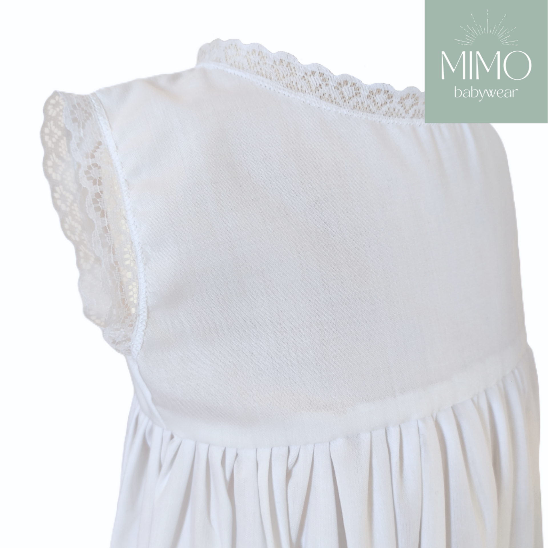 Faldón de Bautizo (Algodón y Lino blanco). - 10
