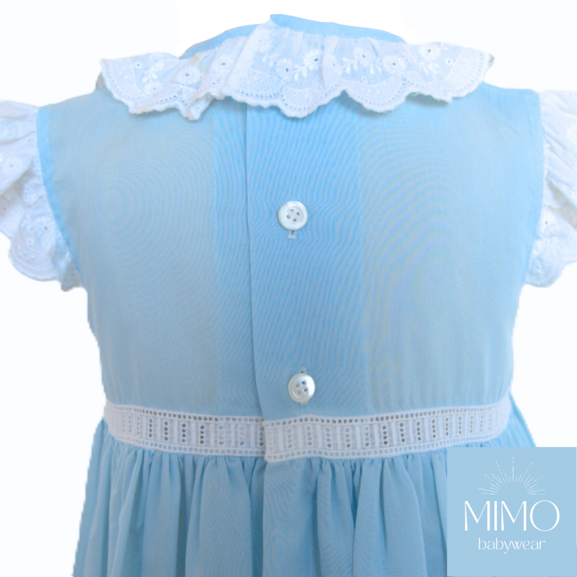 Faldón azul (punto smock). - 4