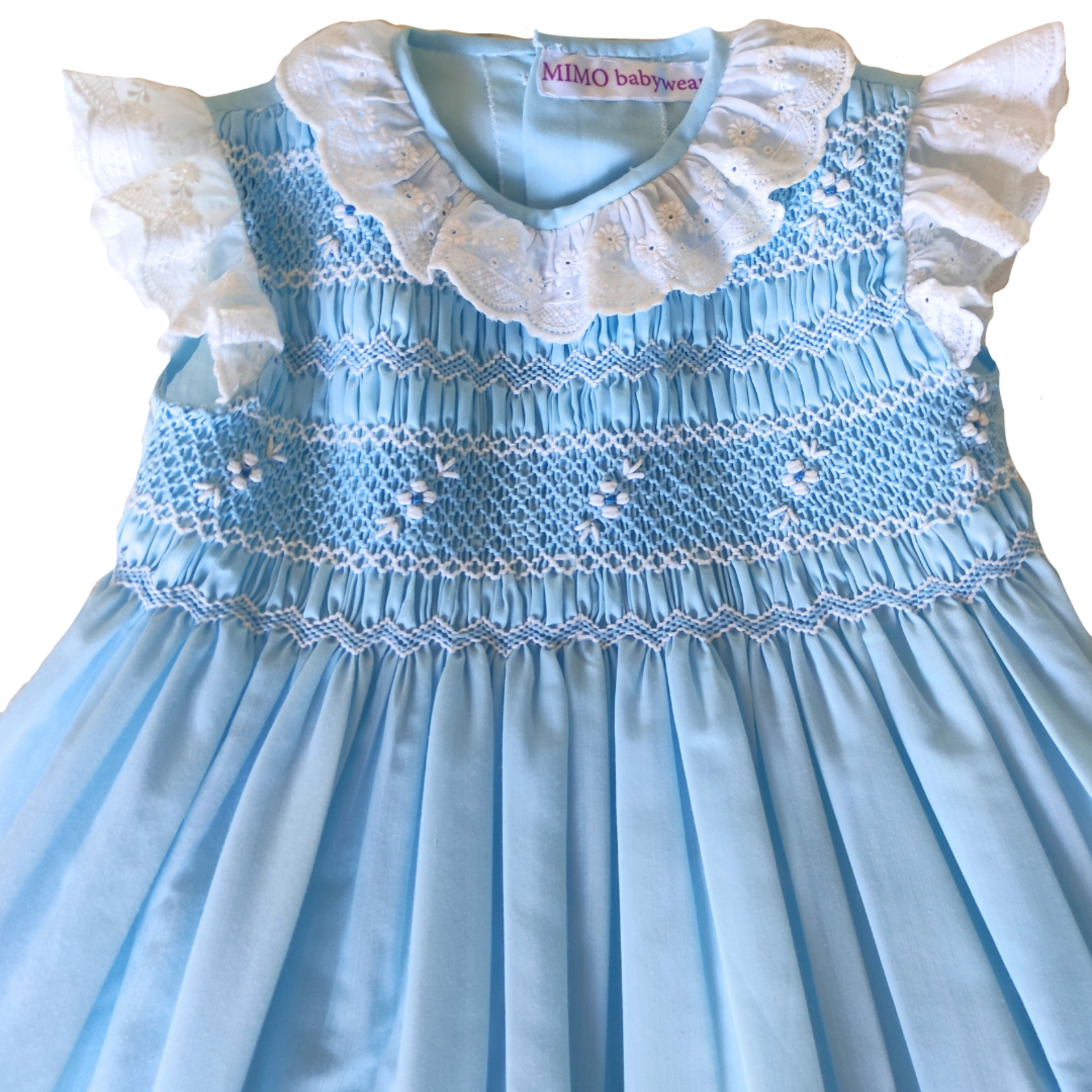 Faldón azul (punto smock). - 5