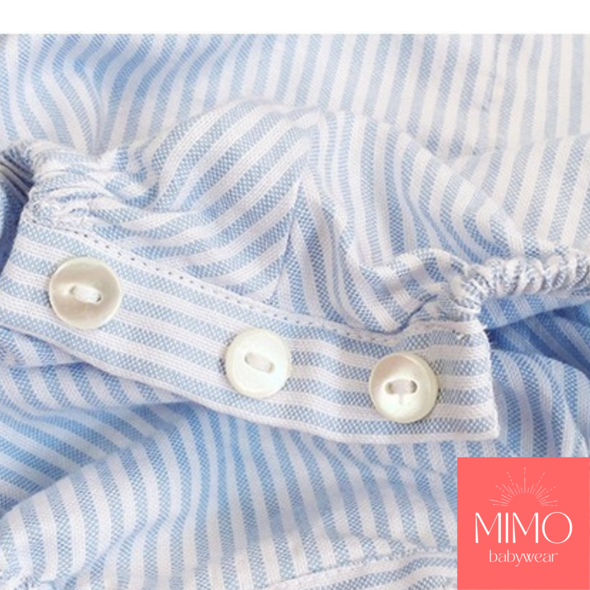 Pelele rayas azules (punto smock). - 7