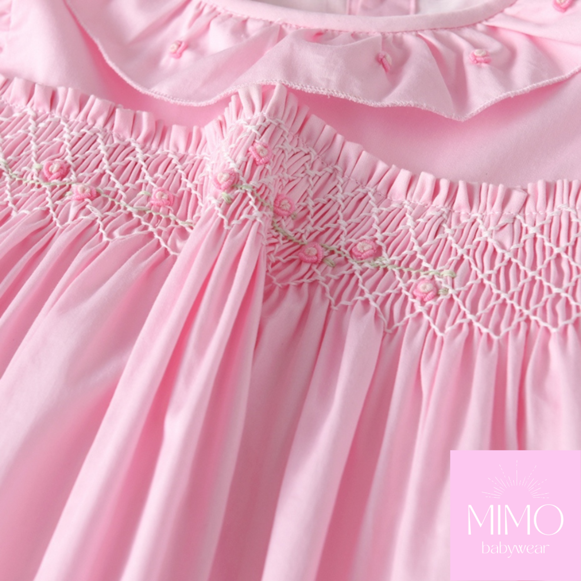 Pelele rosa (punto smock). - 6