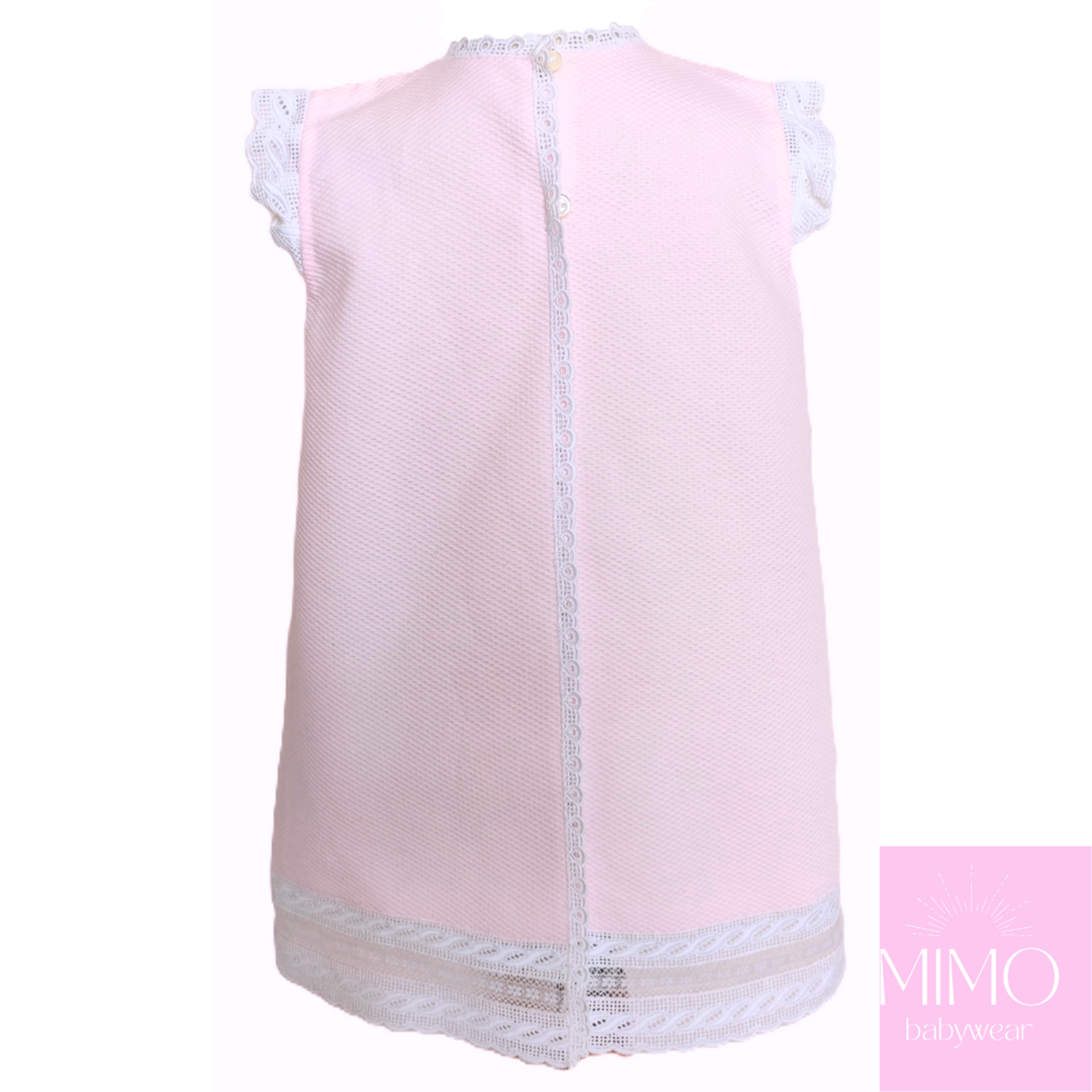 Faldón rosa (piqué con puntillas bordadas). - 5