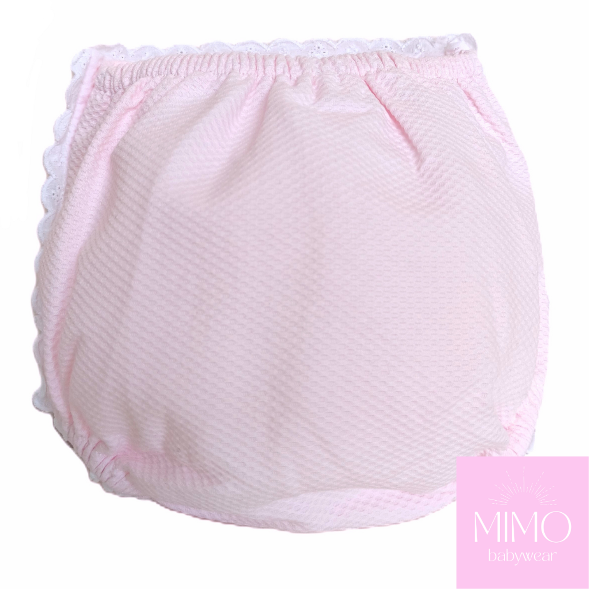 Cubrepañal rosa (piqué con pasacintas). - 4