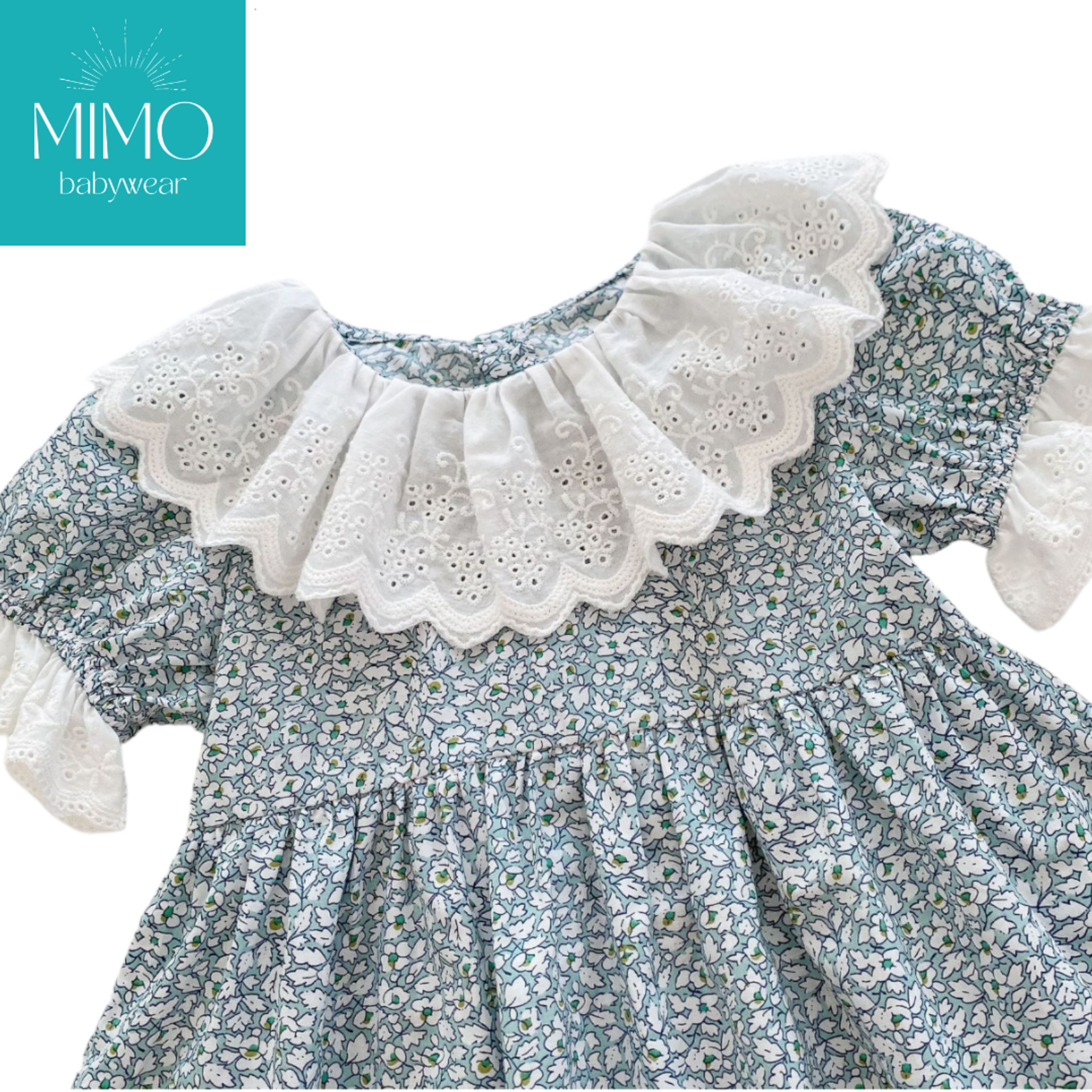 Vestido floral (bordado inglés). - 2