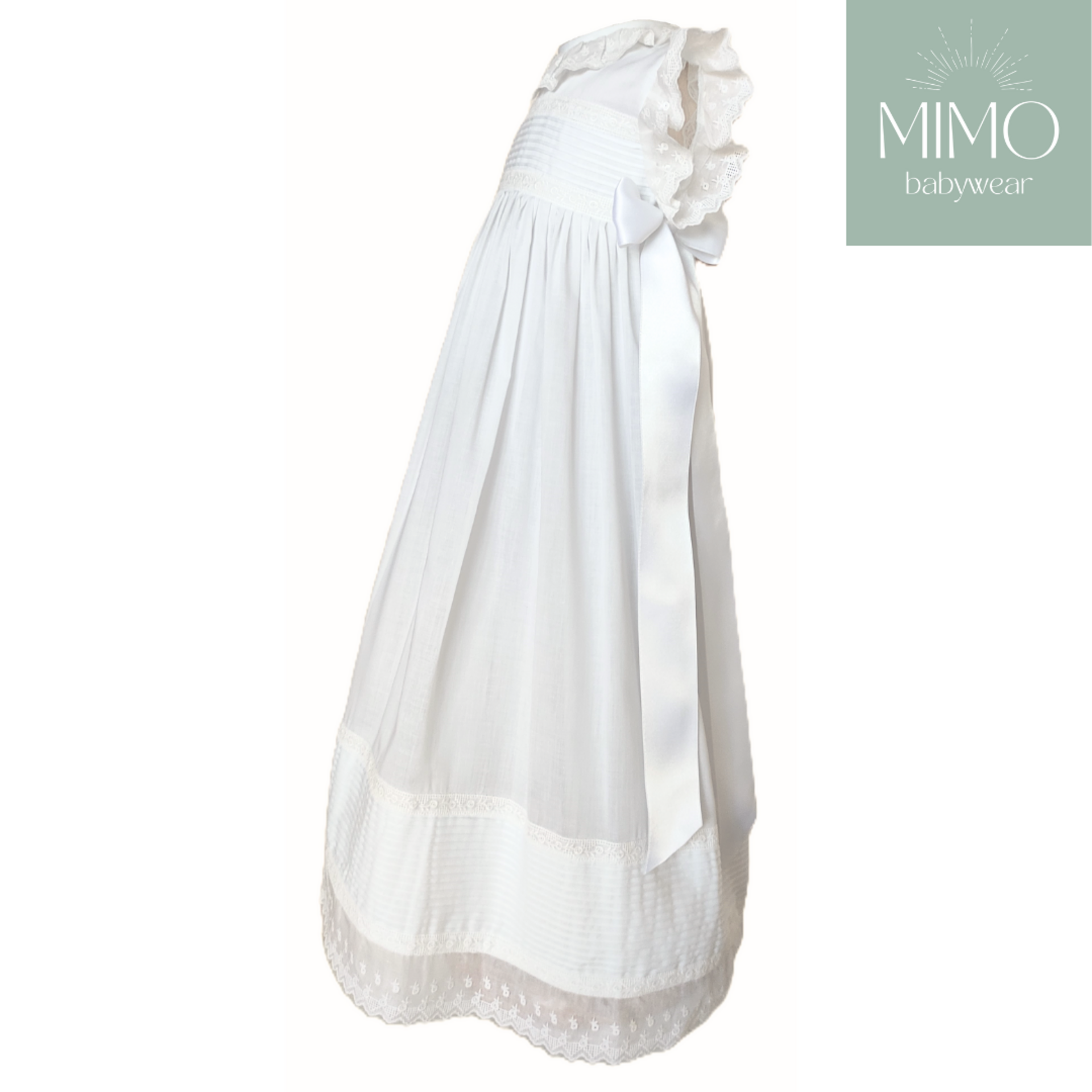 Faldón de Bautizo (Algodón y Lino blanco). - 4