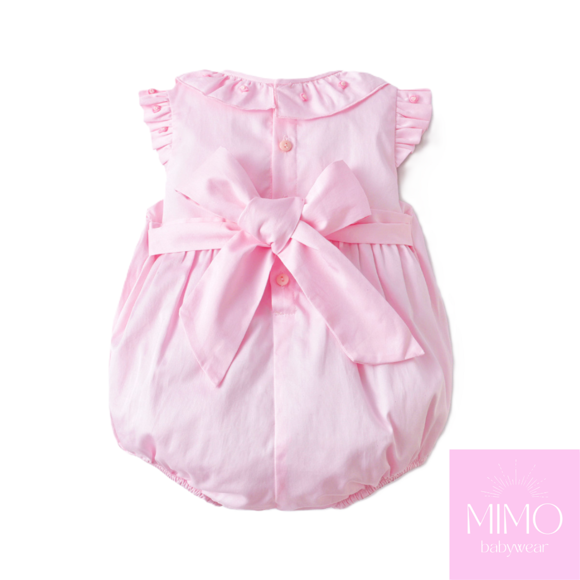 Pelele rosa (punto smock). - 2