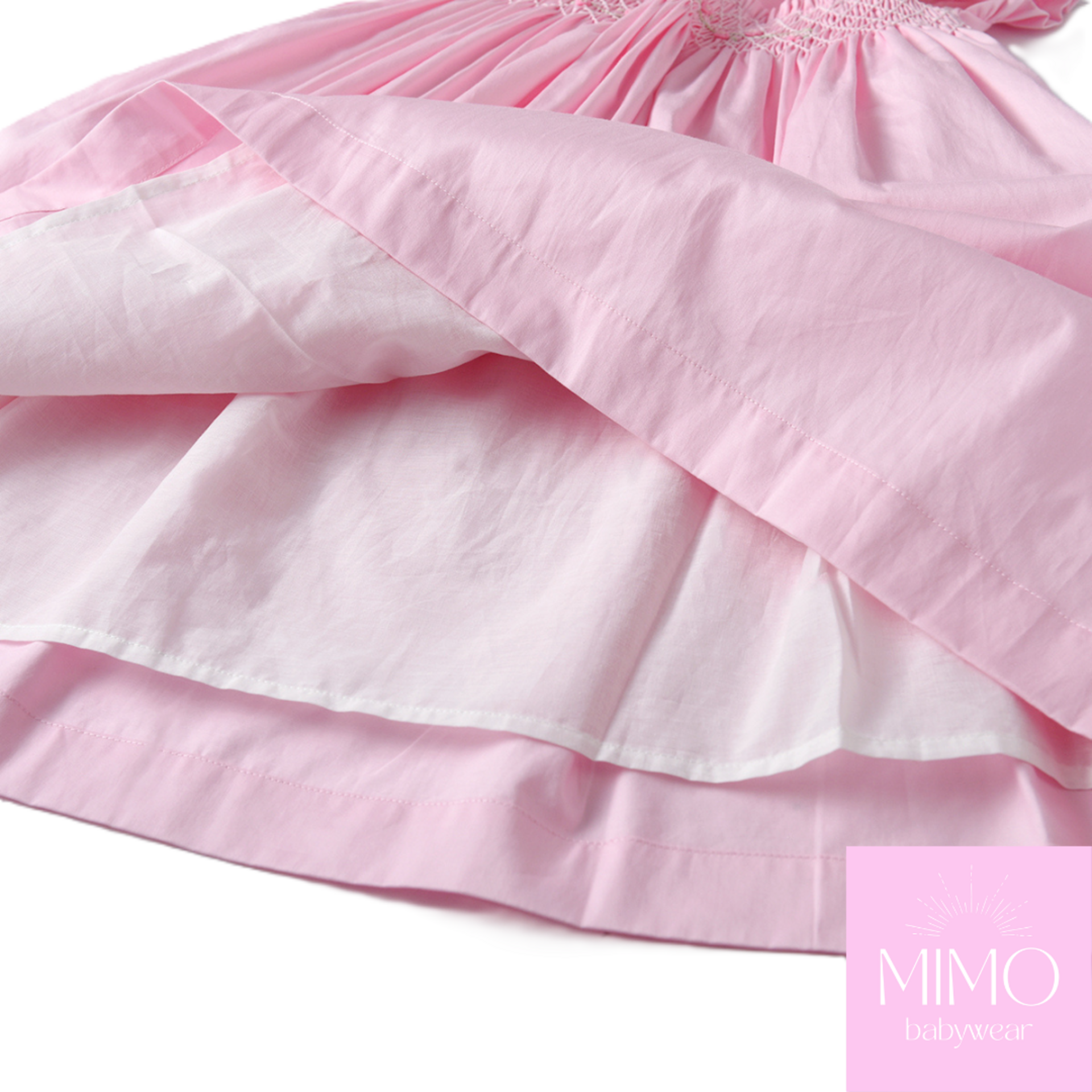 Vestido rosa (punto smock). - 6