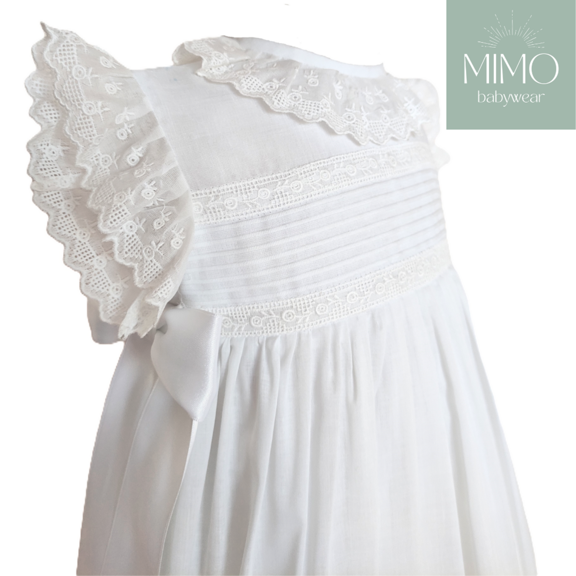 Faldón de Bautizo (Algodón y Lino blanco). - 2