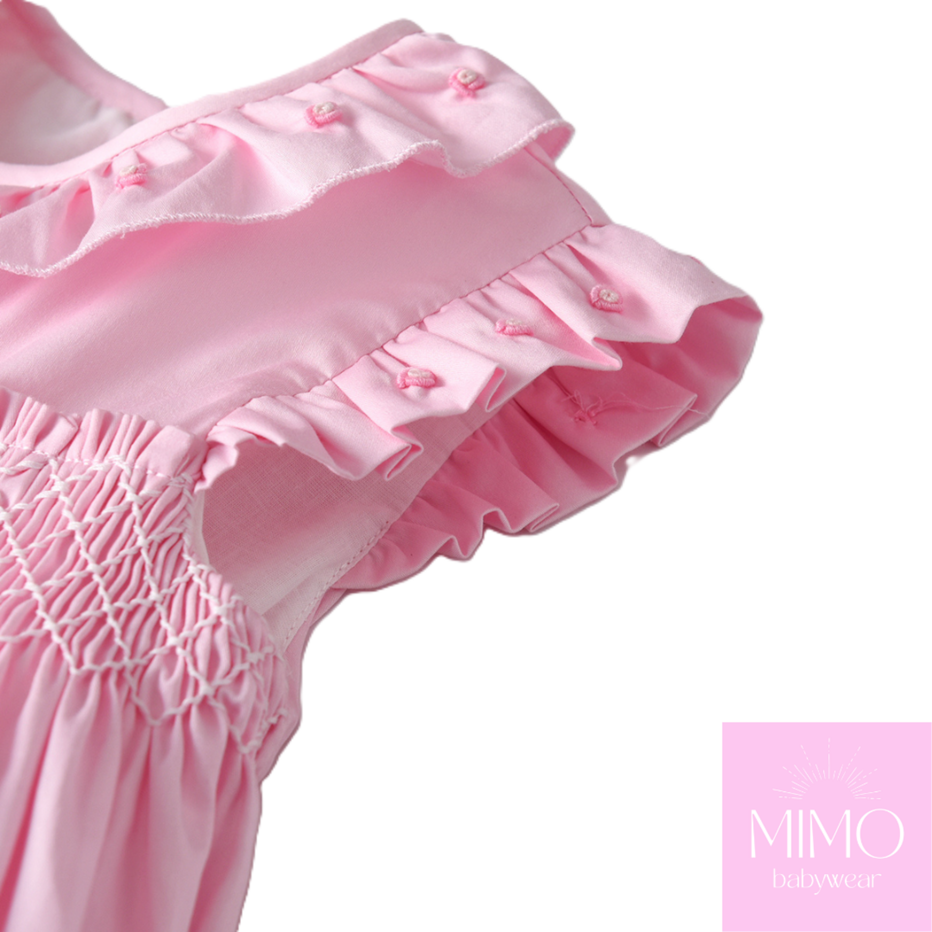 Vestido rosa (punto smock). - 4