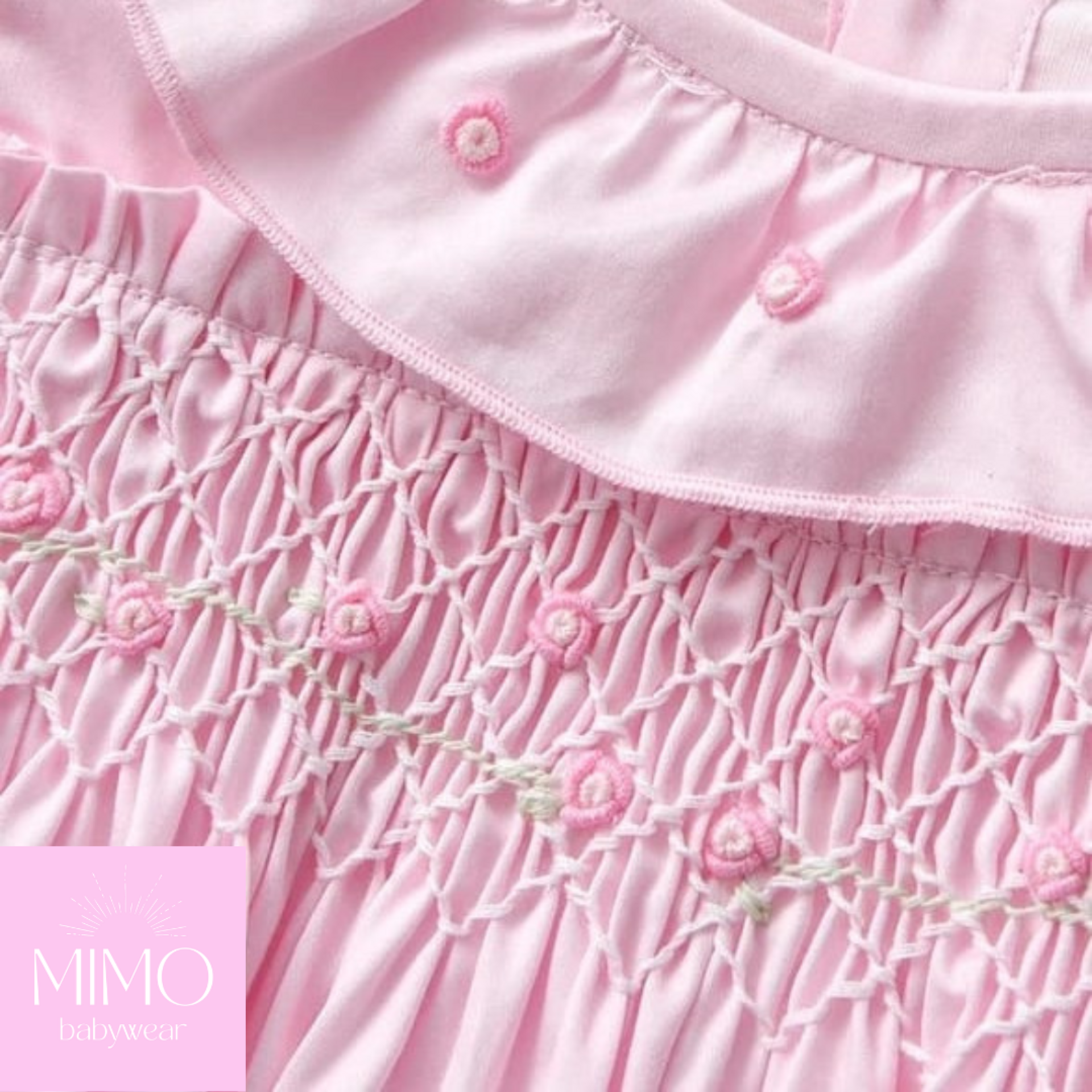 Pelele rosa (punto smock). - 3