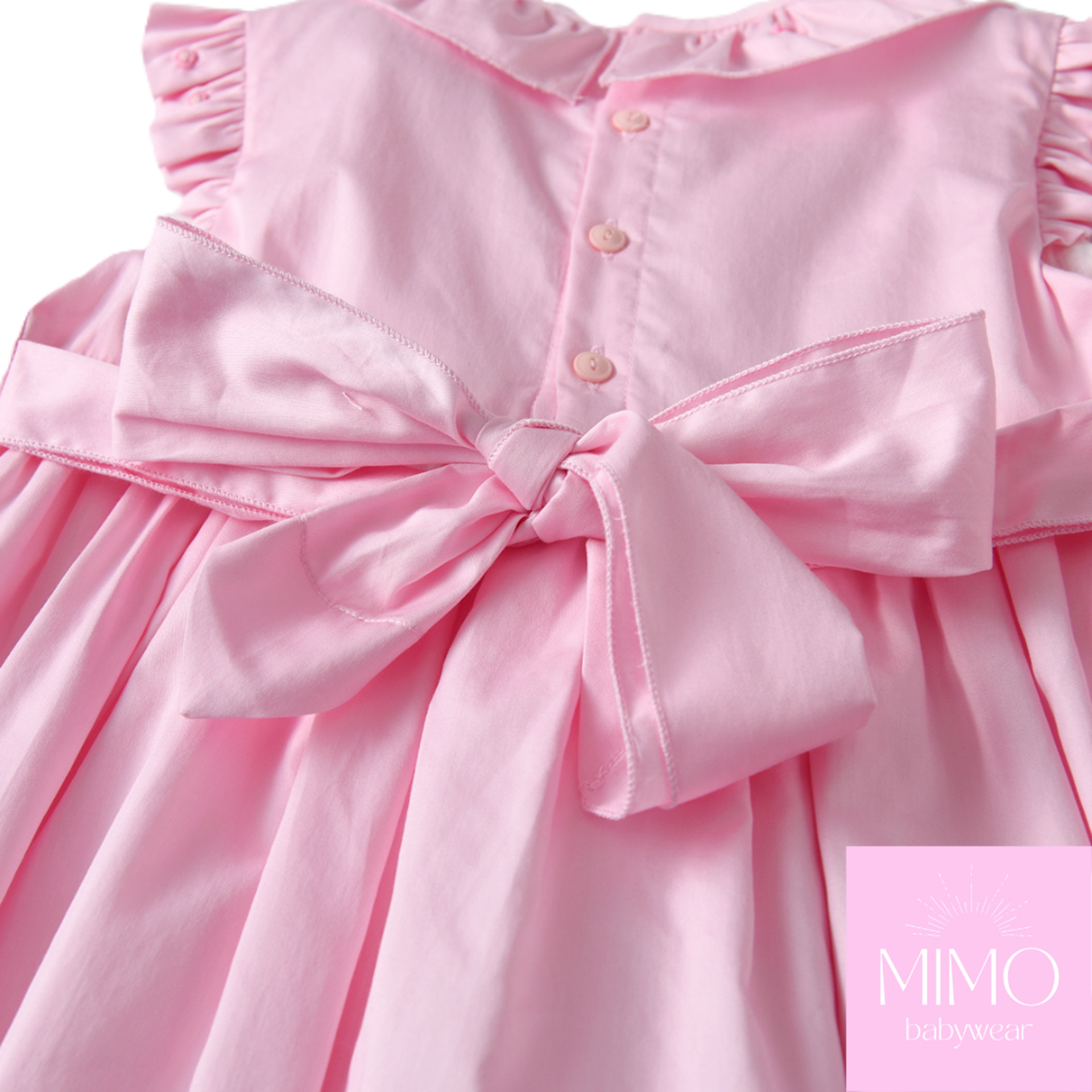 Vestido rosa (punto smock). - 5